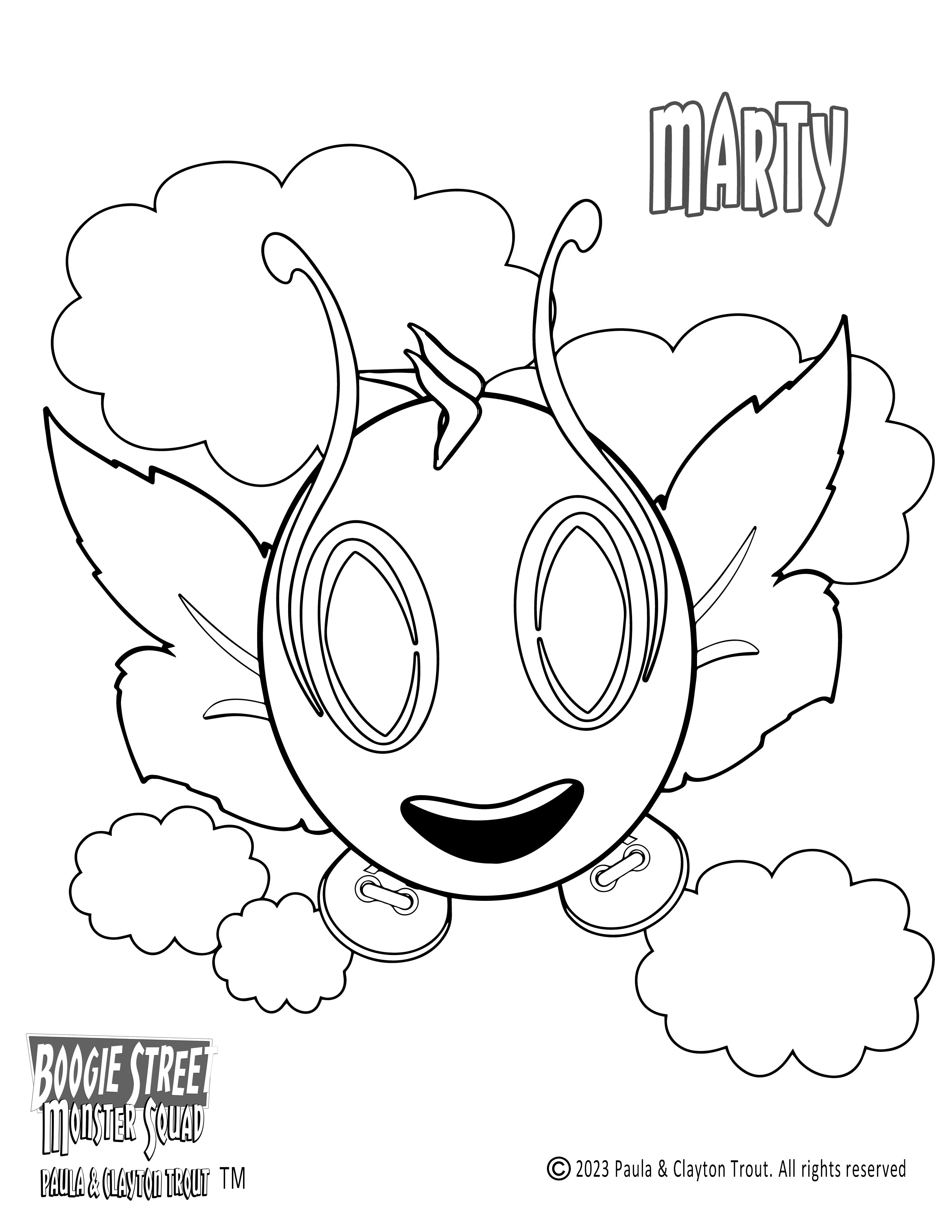 marty mothman coloring page.