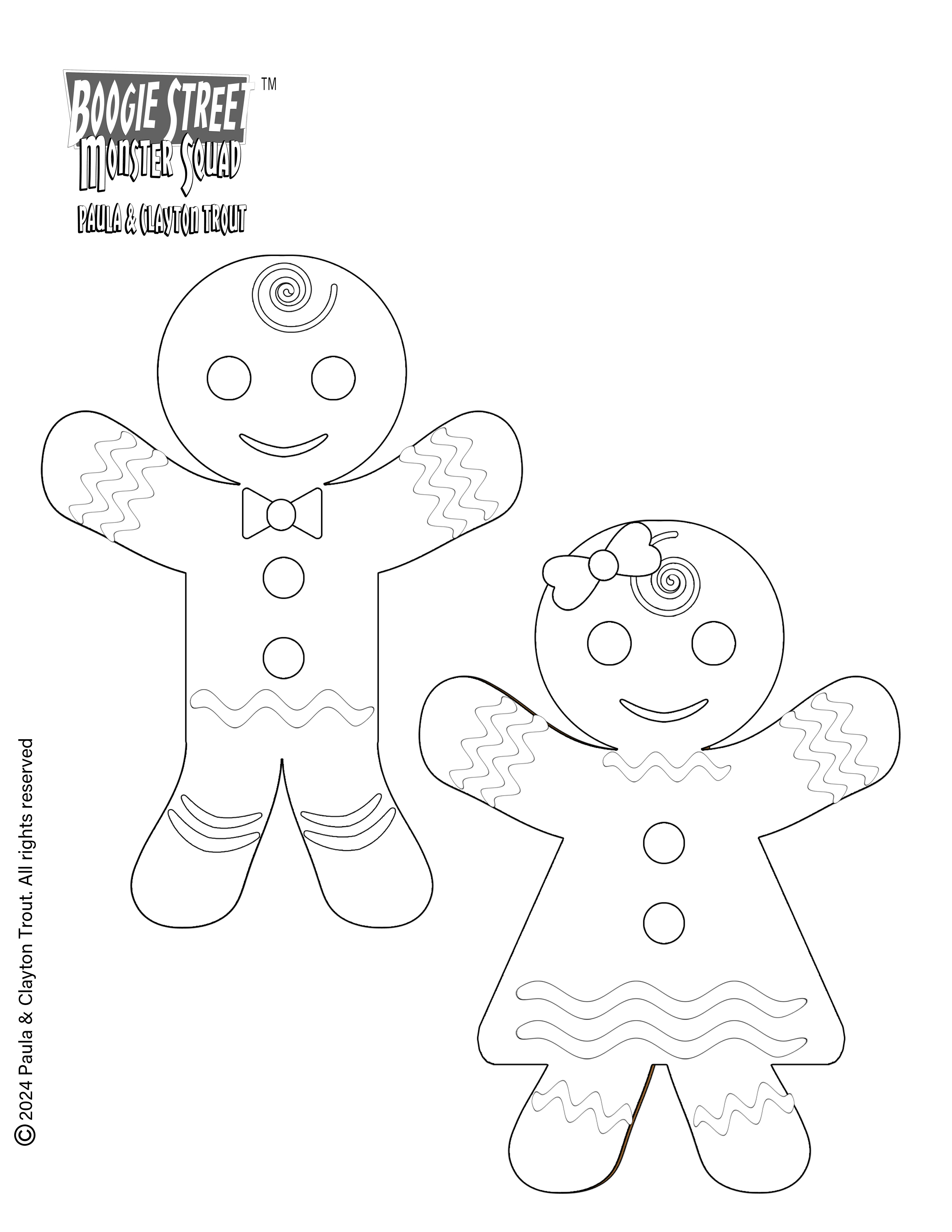 ginger bread cookies coloring sheet.